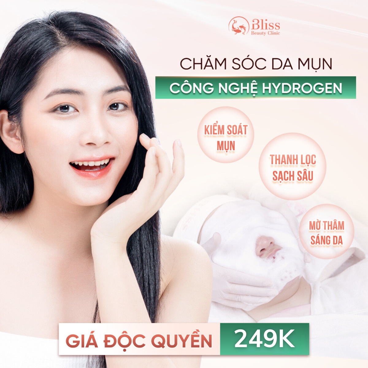 trị mụn Hydrogen giá bao nhiêu